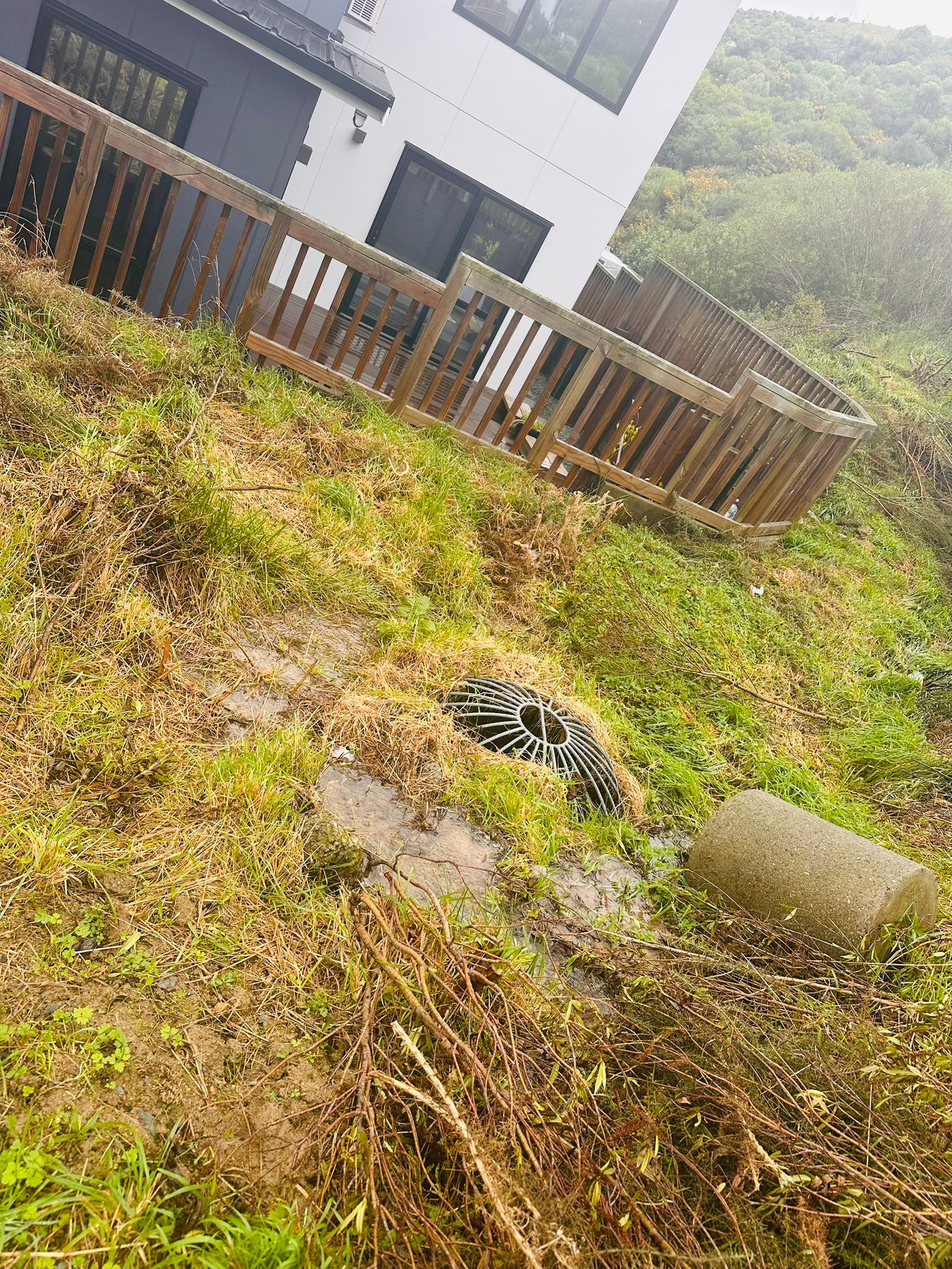 Dome in saturated ground below the deck